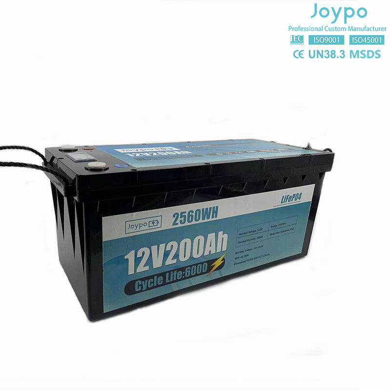 Baterai Lithium RV Kapasitas Besar 12V 200Ah Deep Cycle Battery Pack Untuk Camper Trailer