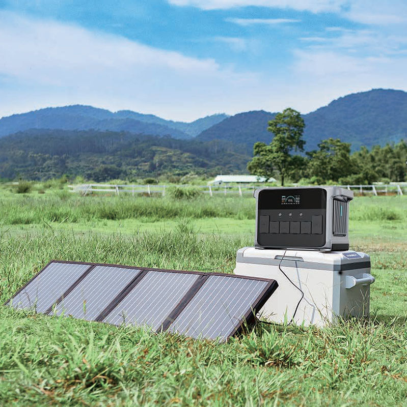 2400W Portable Solar Generator Home Backup UPS dengan Quick Charge USB dan Lampu LED