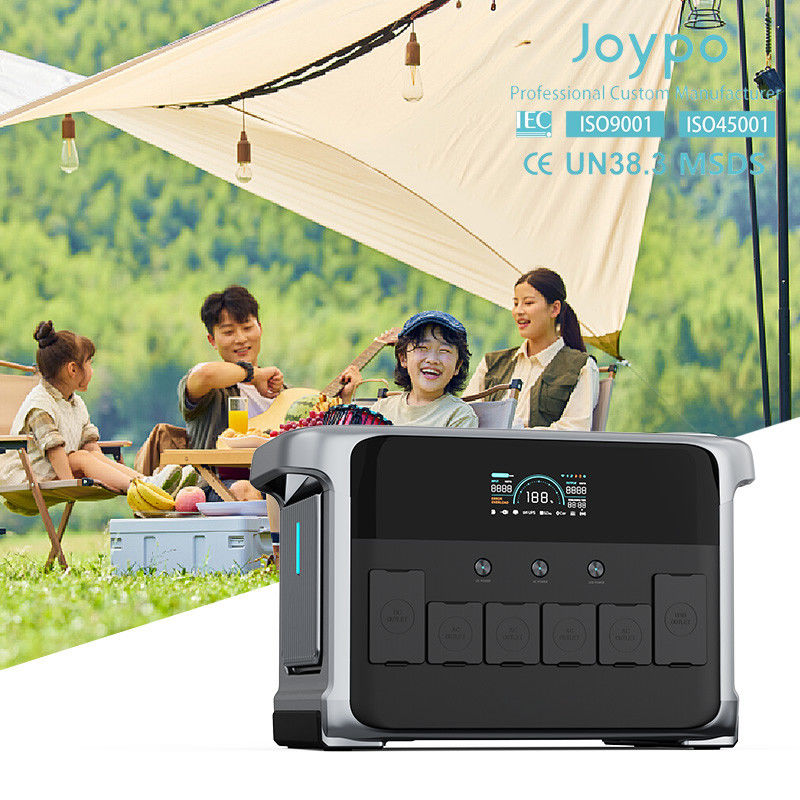 Indoor Outdoor 110V 220V LiFePO4 Lithium Cell Kapasitas Tinggi Portable Solar Power Station 2400W 4800W